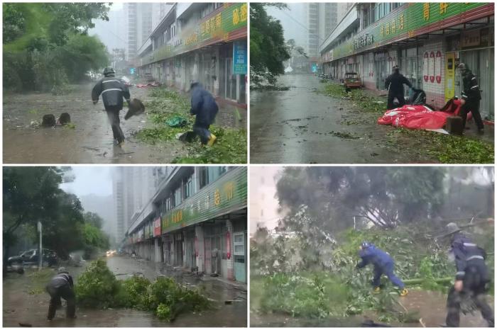 臺(tái)風(fēng)到來之際，我校保衛(wèi)處人員頂風(fēng)冒雨排除校園安全隱患2.jpg